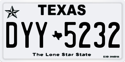 TX license plate DYY5232