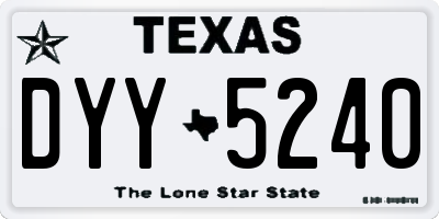 TX license plate DYY5240