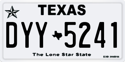 TX license plate DYY5241