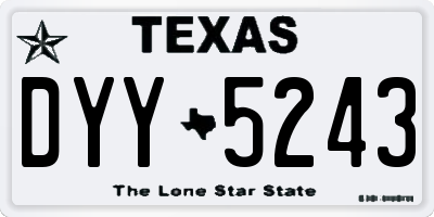 TX license plate DYY5243