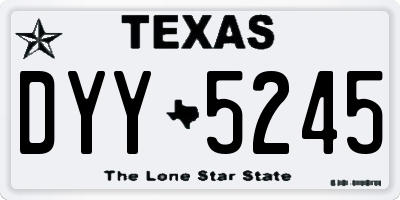 TX license plate DYY5245