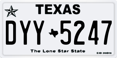 TX license plate DYY5247