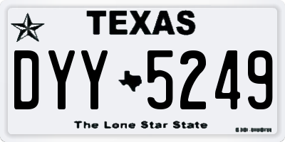 TX license plate DYY5249