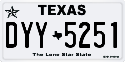 TX license plate DYY5251