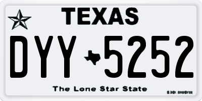 TX license plate DYY5252