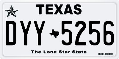 TX license plate DYY5256