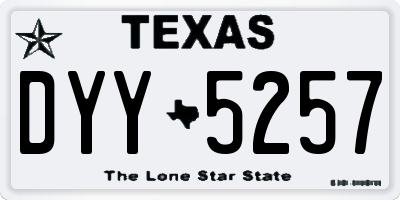 TX license plate DYY5257