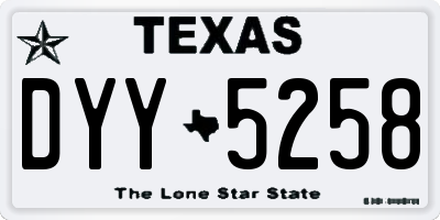 TX license plate DYY5258