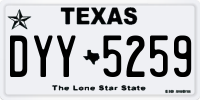 TX license plate DYY5259