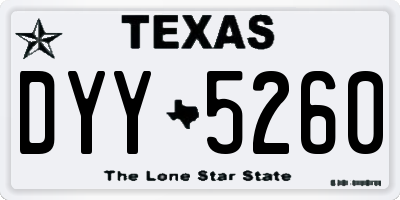 TX license plate DYY5260