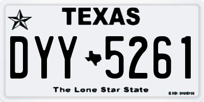 TX license plate DYY5261