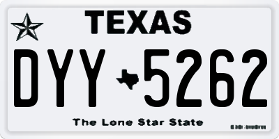 TX license plate DYY5262