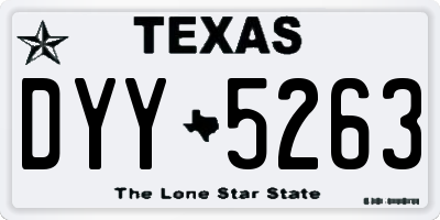 TX license plate DYY5263