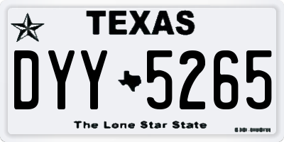 TX license plate DYY5265