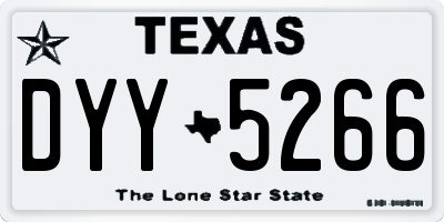 TX license plate DYY5266
