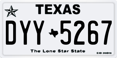 TX license plate DYY5267