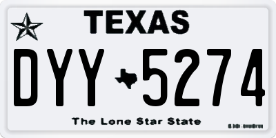 TX license plate DYY5274