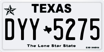 TX license plate DYY5275