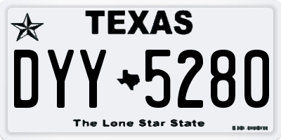 TX license plate DYY5280