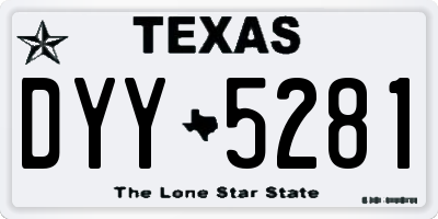 TX license plate DYY5281