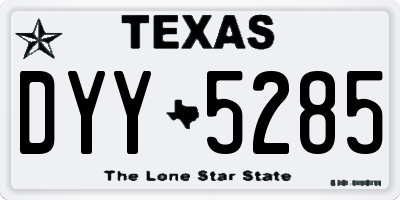 TX license plate DYY5285
