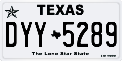 TX license plate DYY5289