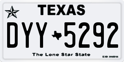 TX license plate DYY5292