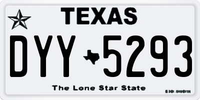 TX license plate DYY5293
