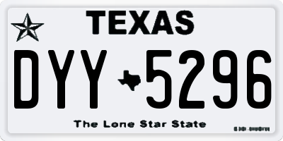 TX license plate DYY5296