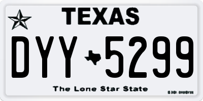 TX license plate DYY5299