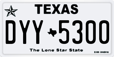 TX license plate DYY5300