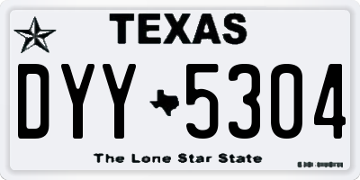 TX license plate DYY5304