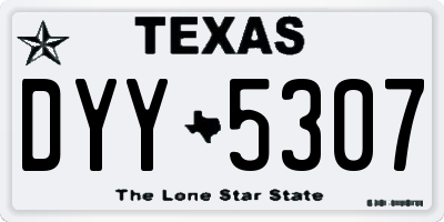 TX license plate DYY5307