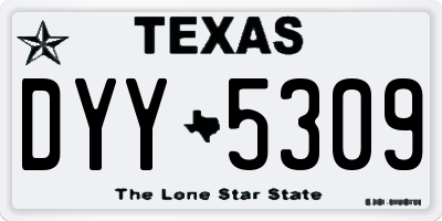 TX license plate DYY5309