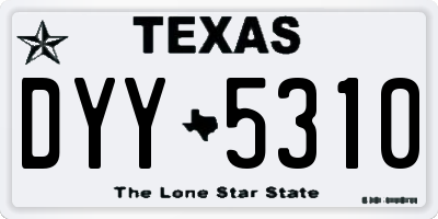 TX license plate DYY5310