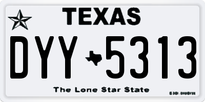 TX license plate DYY5313