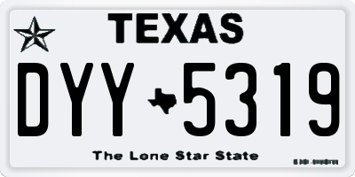 TX license plate DYY5319