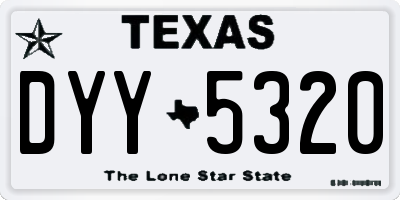 TX license plate DYY5320