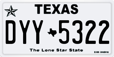 TX license plate DYY5322