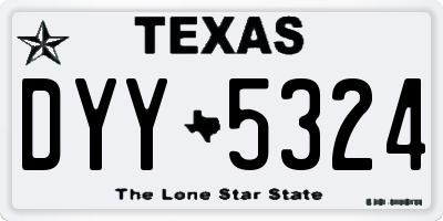 TX license plate DYY5324