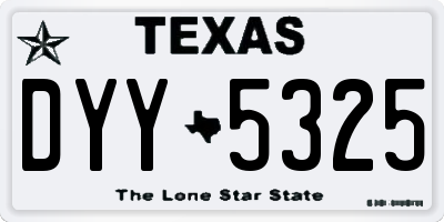 TX license plate DYY5325