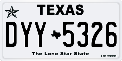 TX license plate DYY5326