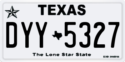TX license plate DYY5327