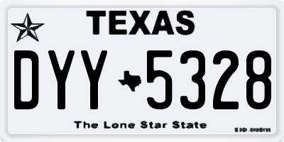 TX license plate DYY5328