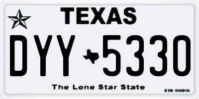 TX license plate DYY5330