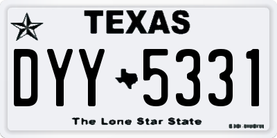 TX license plate DYY5331
