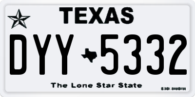 TX license plate DYY5332