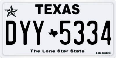 TX license plate DYY5334