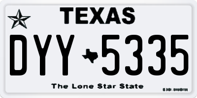 TX license plate DYY5335