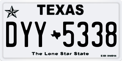 TX license plate DYY5338